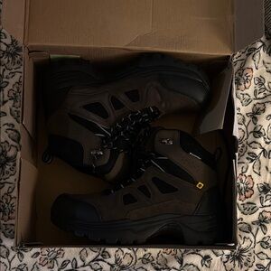 Brown and Black Hiking Boots